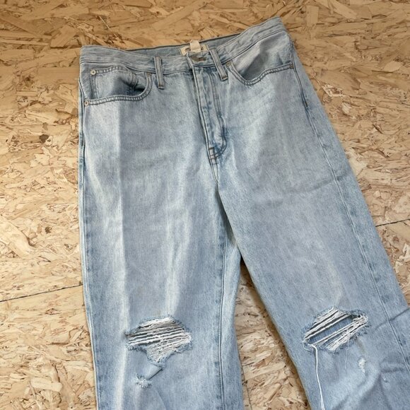 Madewell The Dadjean Blue Millman Wash Ripped Edition High Rise Straight Leg 27 - Picture 3 of 9